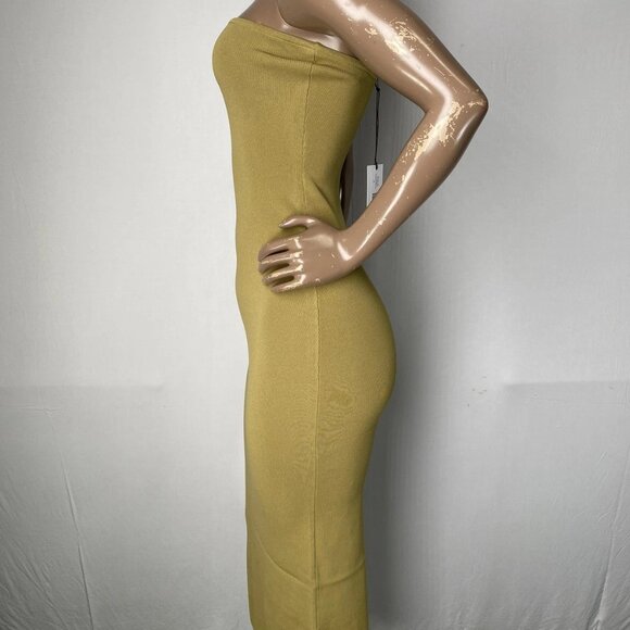WeWoreWhat Women’s Strapless Ribbed Knit Midi Dress Size M Willow Green - Picture 8 of 10